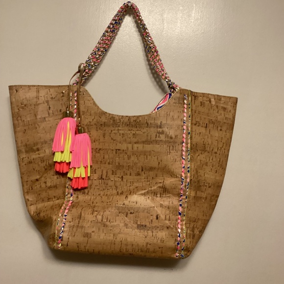 LILY PULITZER LARGETOTE BAG WITH TASSELS - Picture 2 of 14
